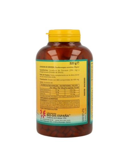 Levadura de Cerveza 800 comprimidos de 400mg Nature Essential