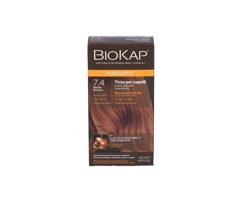 Color de cabello 7.4 Rubio cobre 140 ml Biokap