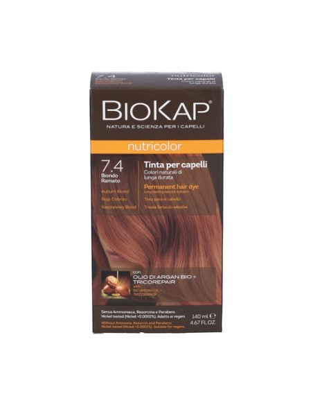 Color de cabello 7.4 Rubio cobre 140 ml Biokap