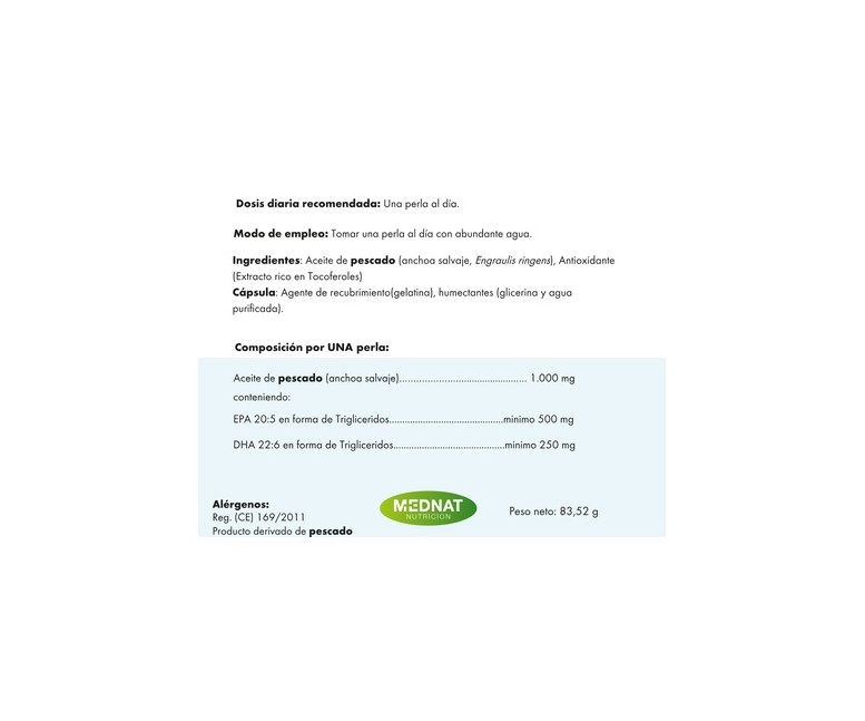 Omega 3 TG 60 perlas Mednat