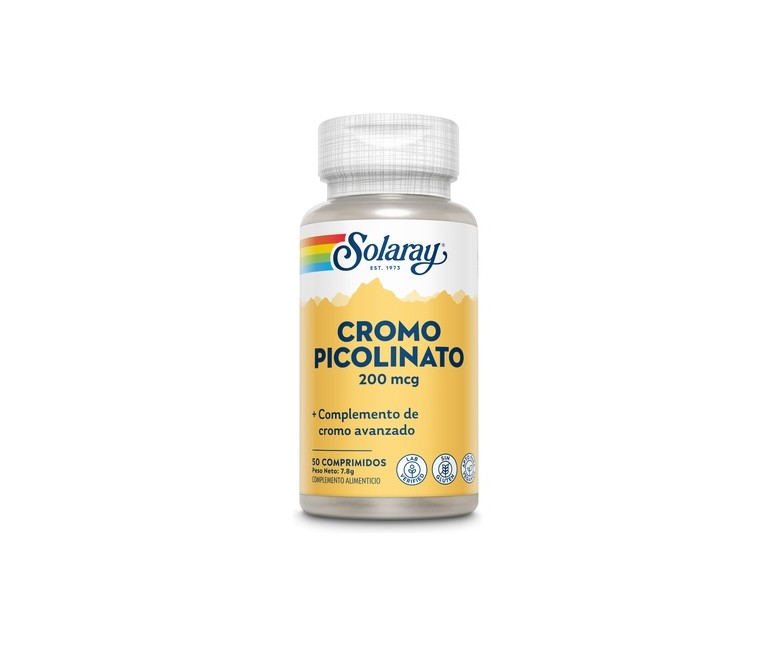 Cromo Picolinato 50 comprimidos de 200μg Solaray
