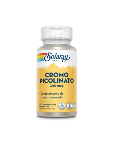 Cromo Picolinato 50 comprimidos de 200μg Solaray