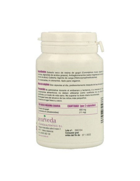 Guggulu 60 cápsulas de 225mg Ayurveda
