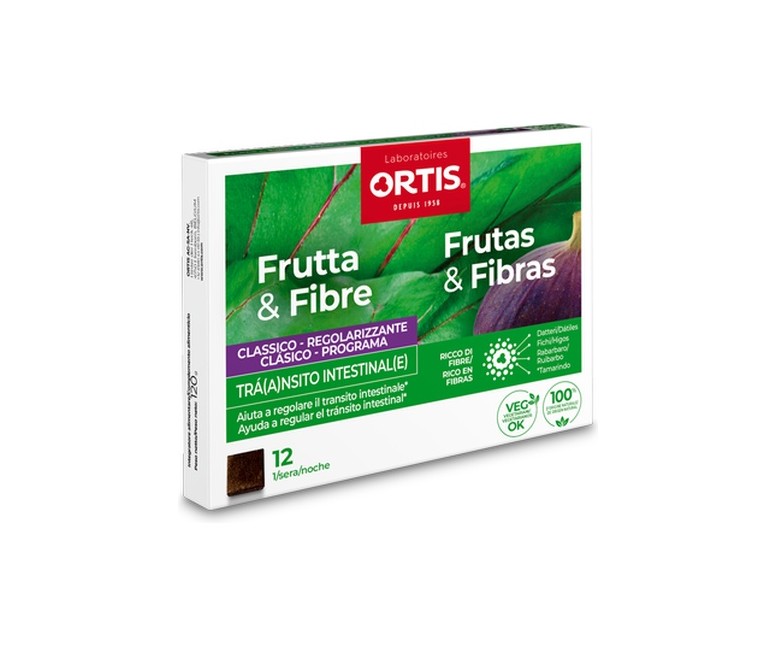Frutas & Fibras Clásico Tránsito Intestinal 12 comprimidos masticables Ortis