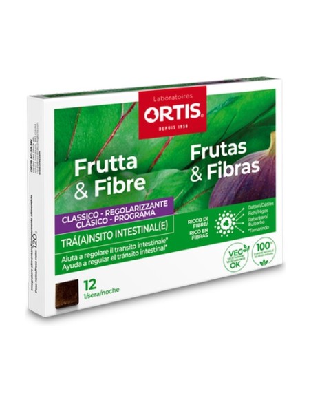 Frutas & Fibras Clásico Tránsito Intestinal 12 comprimidos masticables Ortis
