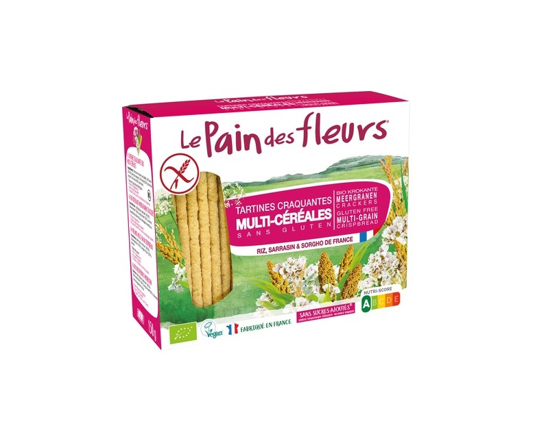 Tostadas crujientes multi cereales Bio Sin Gluten 150 g Le Pain des Fleurs