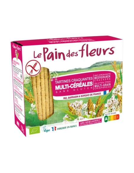 Tostadas crujientes multi cereales Bio Sin Gluten 150 g Le Pain des Fleurs