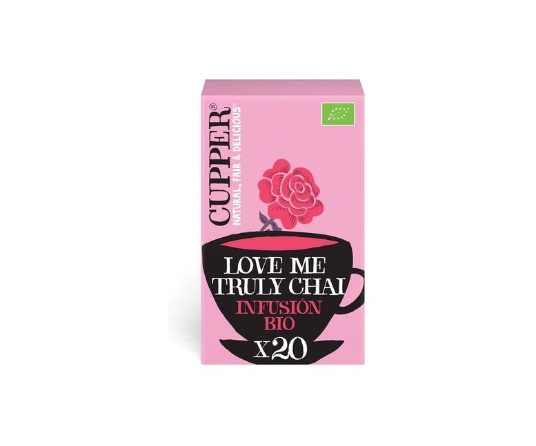 Infusión love me truly chai canela, jengibre, clavo Bio 20 bolsitas infusoras Cupper