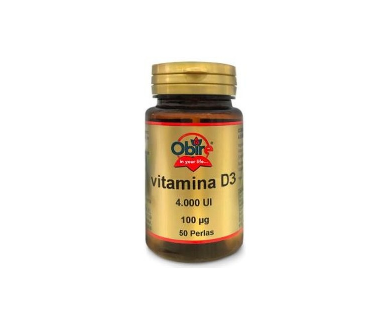 Vitamina D3 100 mcg 50 perlas de 100μg Obire