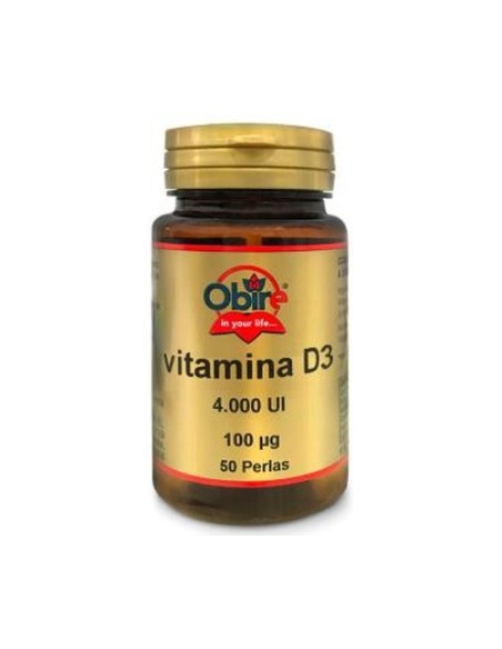 Vitamina D3 100 mcg 50 perlas de 100μg Obire