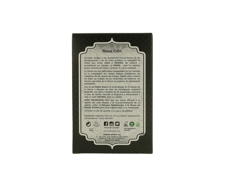 Henna Negra Polvo 100 g Radhe Shyam