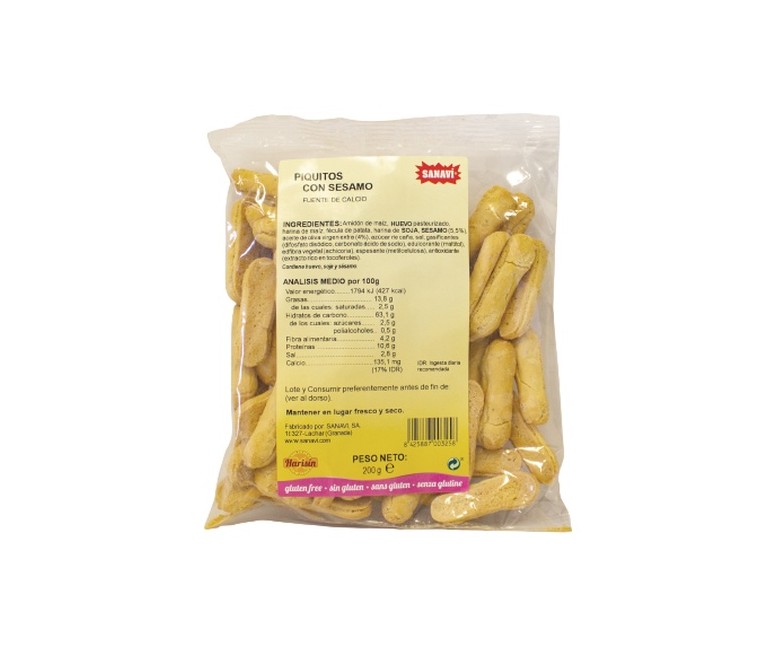 Piquitos con sésamo 200 g Sanavi
