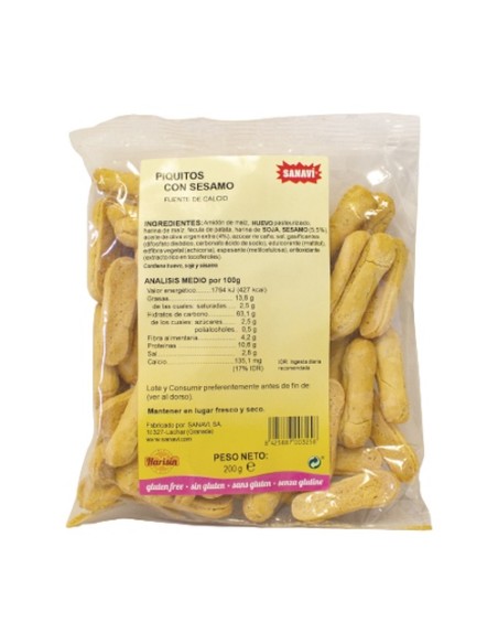 Piquitos con sésamo 200 g Sanavi