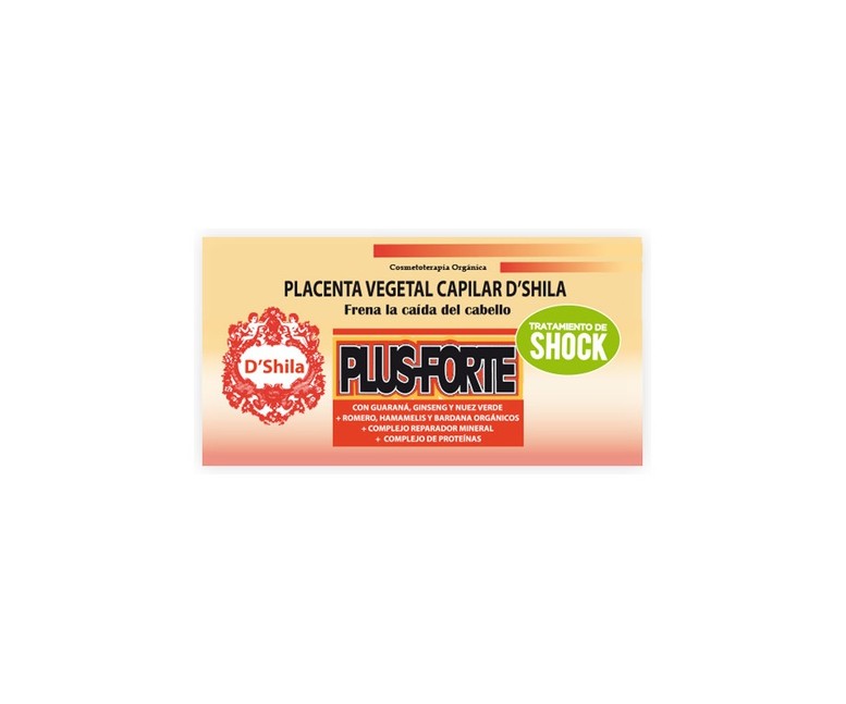 Placenta Vegetal Plus Forte Shock 4 ampollas de 25ml D'Shila