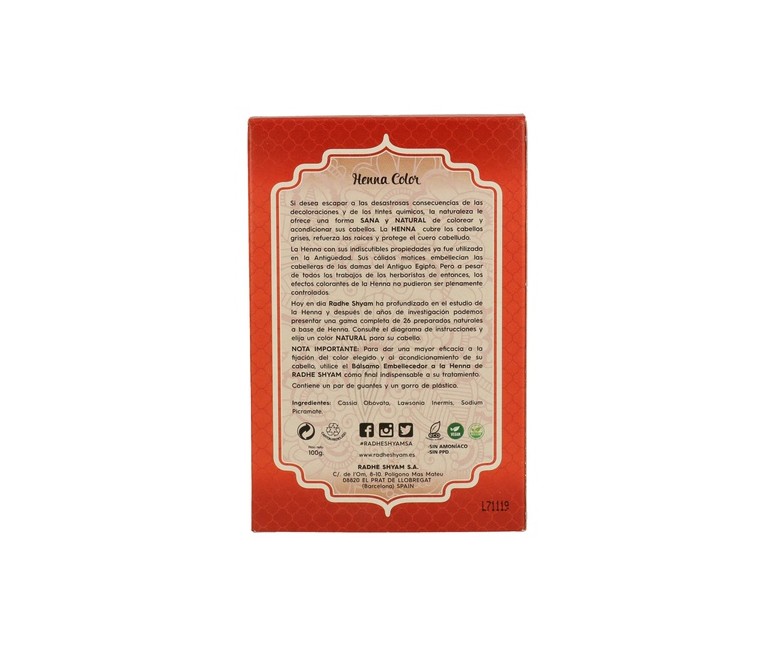 Henna color Caoba 100 g Radhe Shyam
