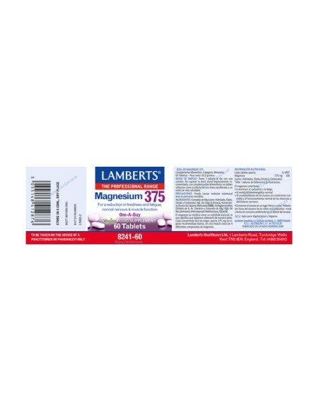 Magnesio 375 60 tabletas Lamberts