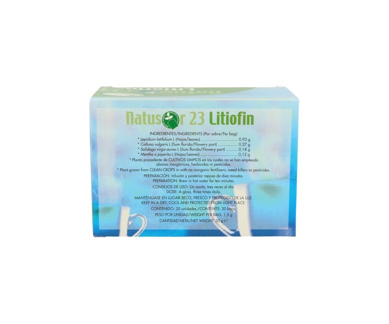 Natusor Infusiones 23 Litiofín 20 bolsitas infusoras Soria Natural