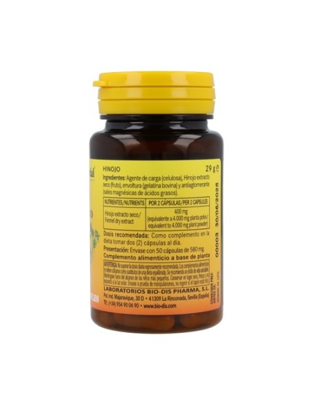 Hinojo 50 cápsulas de 200mg Nature essential