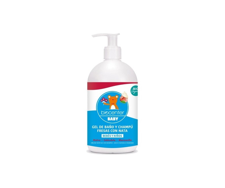 Baby Gel De Baño Y Champú Bio Fresas Con Nata Bio 500 ml Biocenter