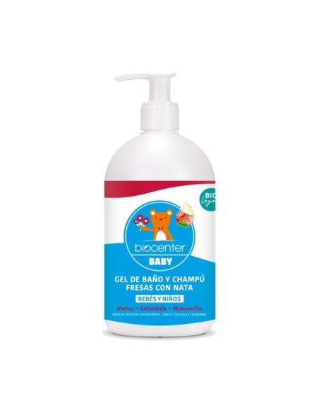 Baby Gel De Baño Y Champú Bio Fresas Con Nata Bio 500 ml Biocenter