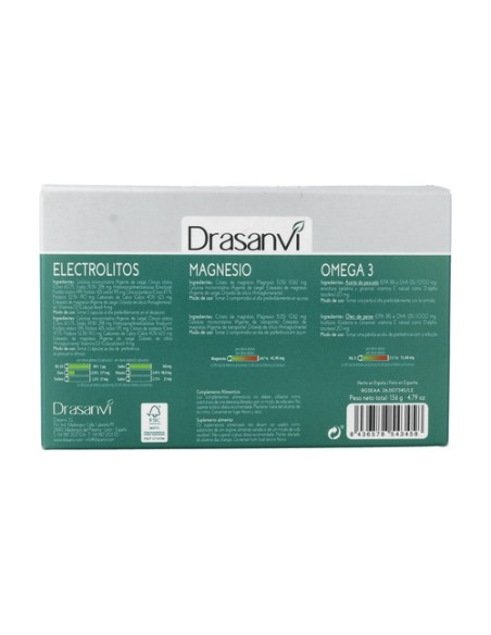 Pack Keto Electrolitos + Magnesio + Omega 3 60 cápsulas + 60 comprimidos + 30 perlas Drasanvi