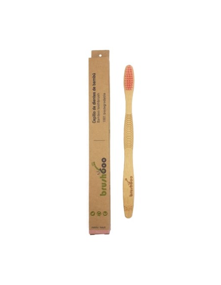 Cepillo individual caja kraft - Adulto Medio Rosa 1 unidad Brushboo
