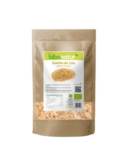 Semillas de lino dorado triturado Eco 250 g Bibonatur