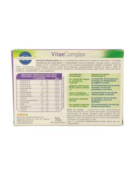 Vitaecomplex 48 comprimidos Dietisa