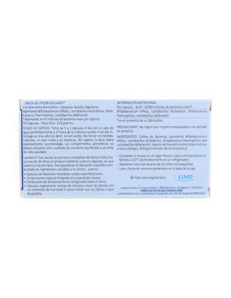 Probioguard 60 cápsulas Lamberts