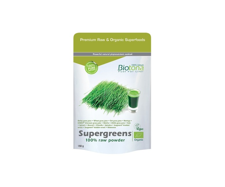 Supergreens Raw Bio 150 g Biotona