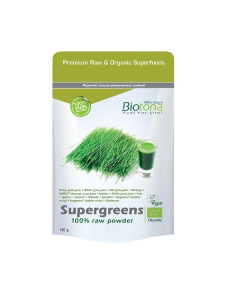 Supergreens Raw Bio 150 g Biotona