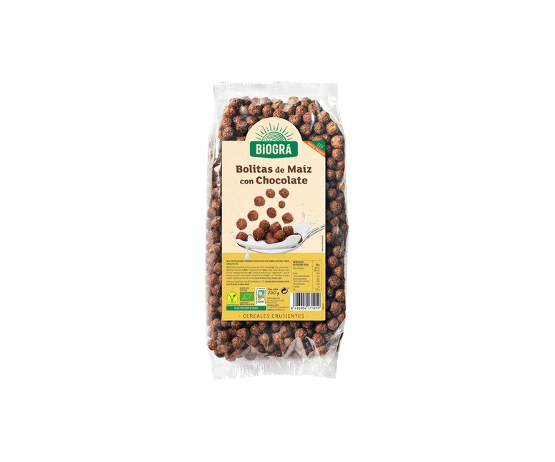 Bolitas de maíz con chocolate Bio 250 g Biográ