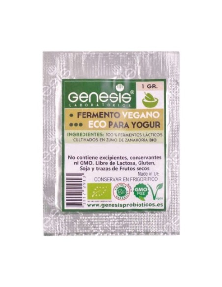Fermento yogurt eco y vegano 1 sobres Génesis Probióticos