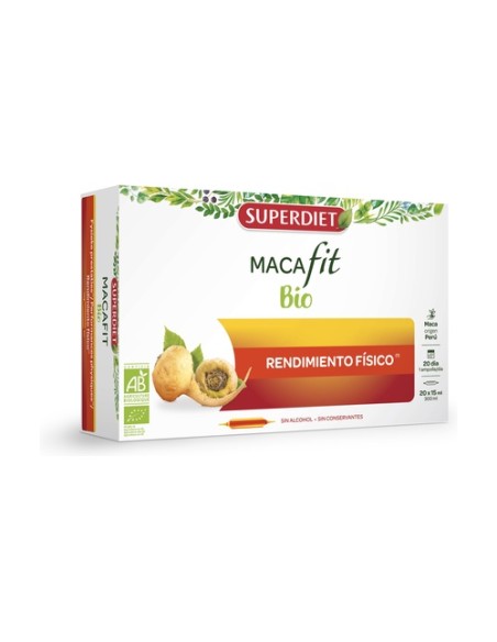 Macafit rendimiento físico 20 ampollas de 15ml Superdiet