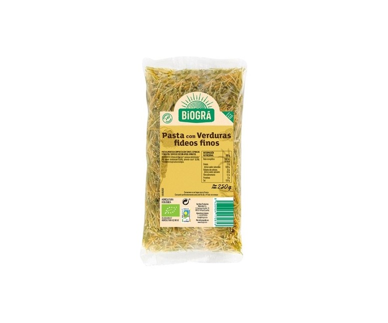 Fideos finos con verduras Bio 250 g Biográ
