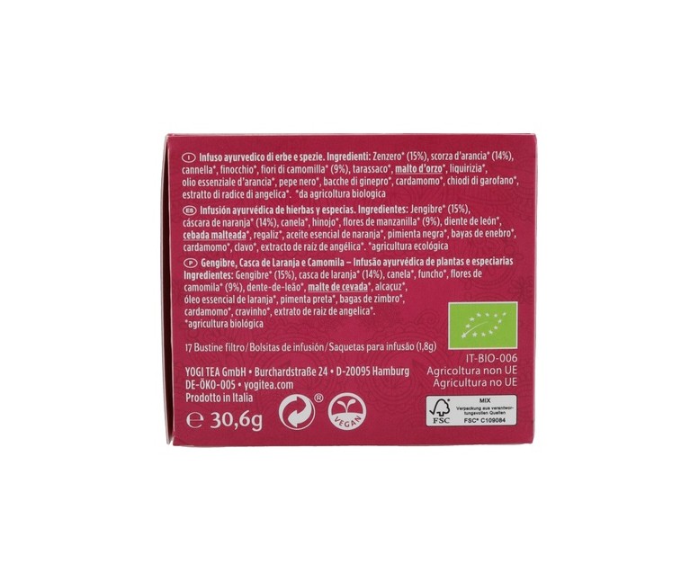 Infusión ayurvédica Mujer 17 bolsitas infusoras de 1.8g Yogi Tea