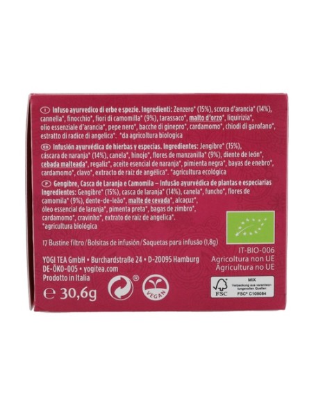 Infusión ayurvédica Mujer 17 bolsitas infusoras de 1.8g Yogi Tea