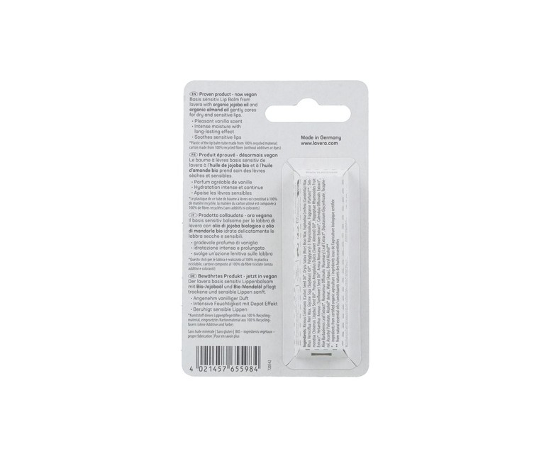 Basis Sensitiv Bálsamo labial con jojoba y almendras Bio 4,5 g Lavera