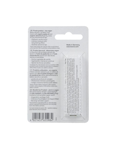 Basis Sensitiv Bálsamo labial con jojoba y almendras Bio 4,5 g Lavera