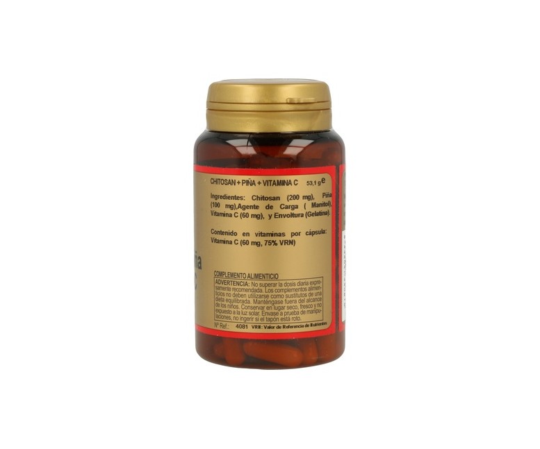 Chitosan, Piña y Vitamina C 100 cápsulas de 360mg Obire