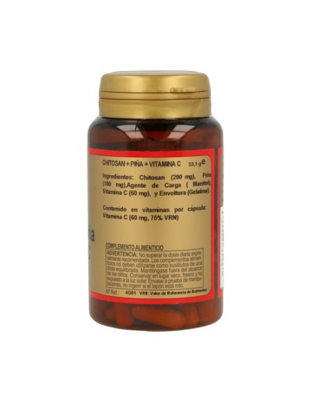 Chitosan, Piña y Vitamina C 100 cápsulas de 360mg Obire