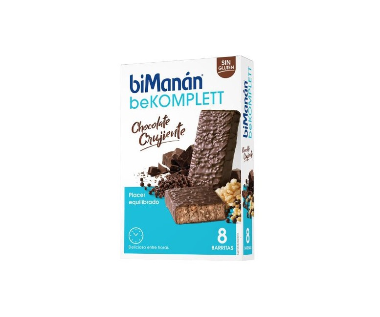 Barrita beKomplett chocolate crujiente 8 barritas de 35g biManán