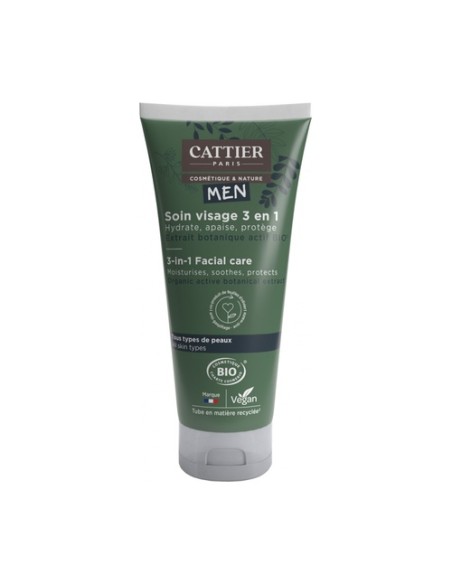 Hombre cuidado facial 3en1 50 ml de crema Cattier