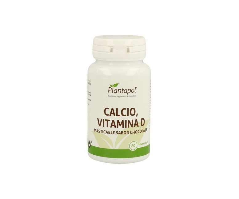 Calcio Y Vitamina D Sabor Chocolate 60 comprimidos (Chocolate) Plantapol