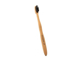 Cepillo de dientes de madera para adultos mediano - negro