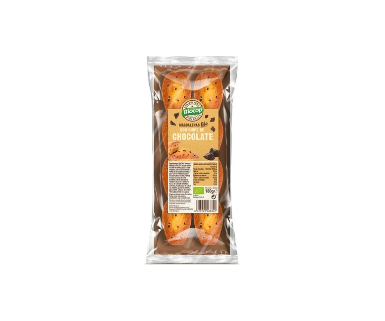 Magdalenas pepitas de chocolate 180 g Biocop