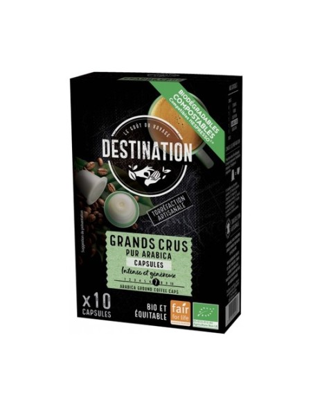 Cápsulas biodegradables Pur Arabica Grands Crus 10 cápsulas (Café) (Café) Destination Bio