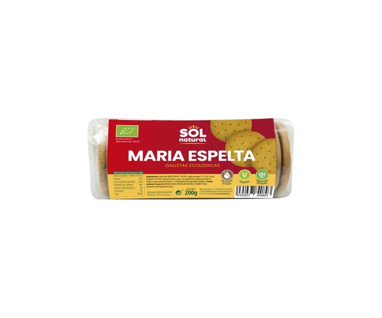 Galletas María de espelta Bio 200 g Sol Natural