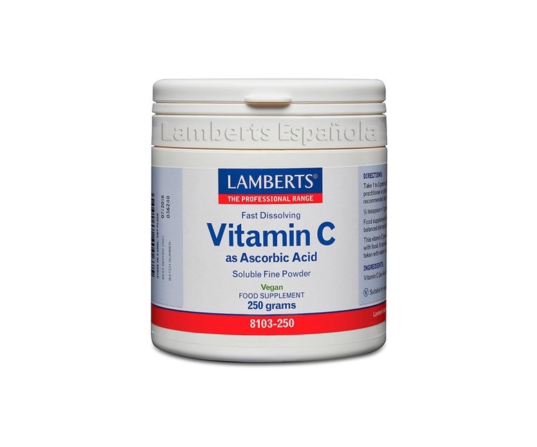 Vitamina C como Ácido ascórbico 250 g Lamberts