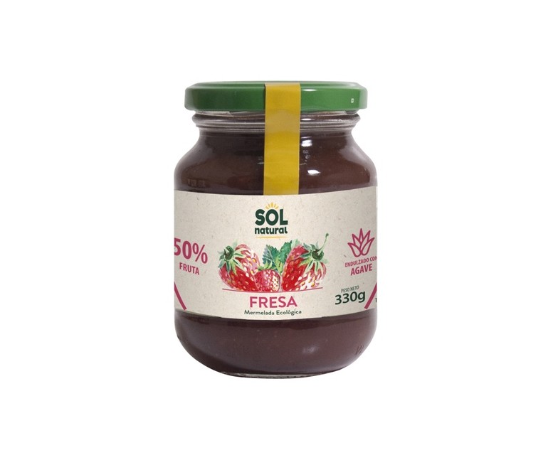 Mermelada de fresa con sirope de agave Bio 330 g (Fresa - Agave) Sol Natural